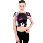 Scene Kid Girl Skull Crew Neck Crop Top