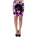 Scene Kid Girl Skull Bodycon Skirt