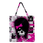 Scene Kid Girl Skull Grocery Tote Bag