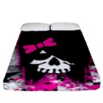 Scene Kid Girl Skull Fitted Sheet (Queen Size)