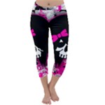 Scene Kid Girl Skull Capri Winter Leggings 