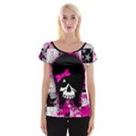 Scene Kid Girl Skull Cap Sleeve Top