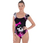 Scene Kid Girl Skull Short Sleeve Leotard 