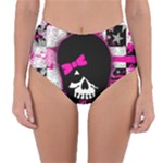 Scene Kid Girl Skull Reversible High-Waist Bikini Bottoms