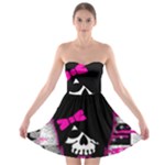 Scene Kid Girl Skull Strapless Bra Top Dress