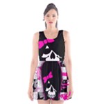 Scene Kid Girl Skull Scoop Neck Skater Dress