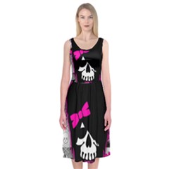 Scene Kid Girl Skull Midi Sleeveless Dress from ArtsNow.com