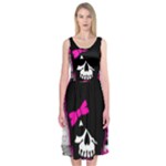 Scene Kid Girl Skull Midi Sleeveless Dress