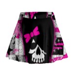 Scene Kid Girl Skull Mini Flare Skirt