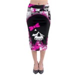 Scene Kid Girl Skull Midi Pencil Skirt