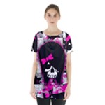 Scene Kid Girl Skull Skirt Hem Sports Top