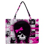 Scene Kid Girl Skull Zipper Medium Tote Bag