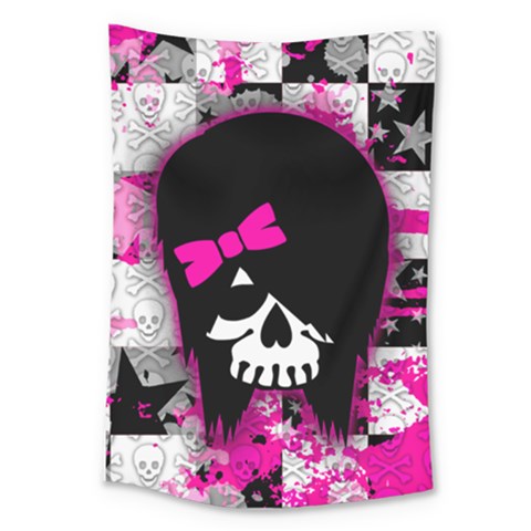 Scene Kid Girl Skull Large Tapestry from ArtsNow.com