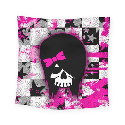 Scene Kid Girl Skull Square Tapestry (Small) from ArtsNow.com