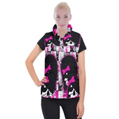 Scene Kid Girl Skull Women s Button Up Vest from ArtsNow.com