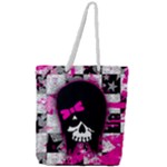 Scene Kid Girl Skull Full Print Rope Handle Tote (Large)