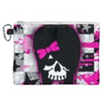 Scene Kid Girl Skull Canvas Cosmetic Bag (XL)