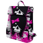 Scene Kid Girl Skull Flap Top Backpack