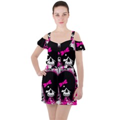 Ruffle Cut Out Chiffon Playsuit 