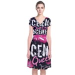 Scene Queen Short Sleeve Front Wrap Dress