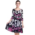 Scene Queen Quarter Sleeve Waist Band Dress