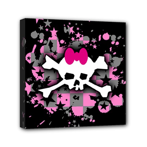 Scene Skull Splatter Mini Canvas 6  x 6  (Stretched) from ArtsNow.com