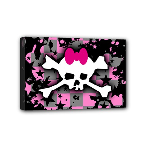 Scene Skull Splatter Mini Canvas 6  x 4  (Stretched) from ArtsNow.com