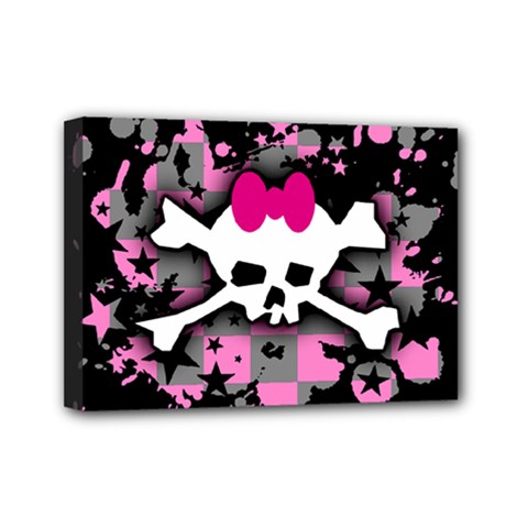 Scene Skull Splatter Mini Canvas 7  x 5  (Stretched) from ArtsNow.com