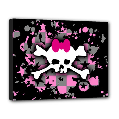 Scene Skull Splatter Canvas 14  x 11  (Stretched) from ArtsNow.com