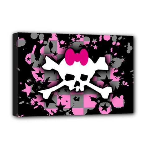 Scene Skull Splatter Deluxe Canvas 18  x 12  (Stretched) from ArtsNow.com
