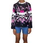 Scene Skull Splatter Kids  Long Sleeve Swimwear