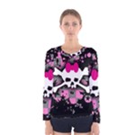 Scene Skull Splatter Women s Long Sleeve Tee