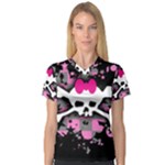 Scene Skull Splatter V-Neck Sport Mesh Tee