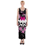 Scene Skull Splatter Fitted Maxi Dress