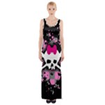 Scene Skull Splatter Thigh Split Maxi Dress