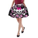 Scene Skull Splatter A-Line Pocket Skirt