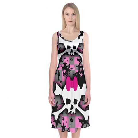 Scene Skull Splatter Midi Sleeveless Dress from ArtsNow.com