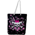 Scene Skull Splatter Full Print Rope Handle Tote (Large)