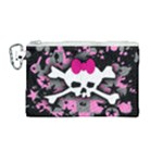 Scene Skull Splatter Canvas Cosmetic Bag (Medium)