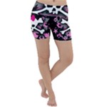 Scene Skull Splatter Lightweight Velour Yoga Shorts