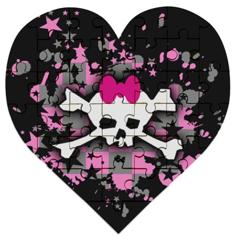 Scene Skull Splatter Wooden Puzzle Heart from ArtsNow.com