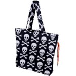 Skull and Crossbones Drawstring Tote Bag