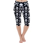 Skull and Crossbones Lightweight Velour Cropped Yoga Leggings