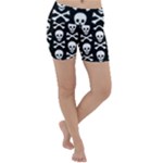 Skull and Crossbones Lightweight Velour Yoga Shorts