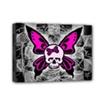 Skull Butterfly Mini Canvas 7  x 5  (Stretched)