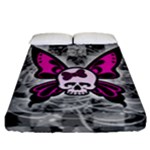Skull Butterfly Fitted Sheet (California King Size)