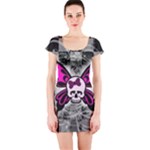 Skull Butterfly Short Sleeve Bodycon Dress
