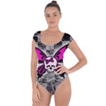 Skull Butterfly Short Sleeve Leotard 