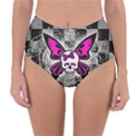 Skull Butterfly Reversible High-Waist Bikini Bottoms