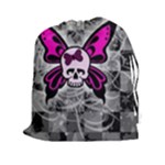 Skull Butterfly Drawstring Pouch (XXL)